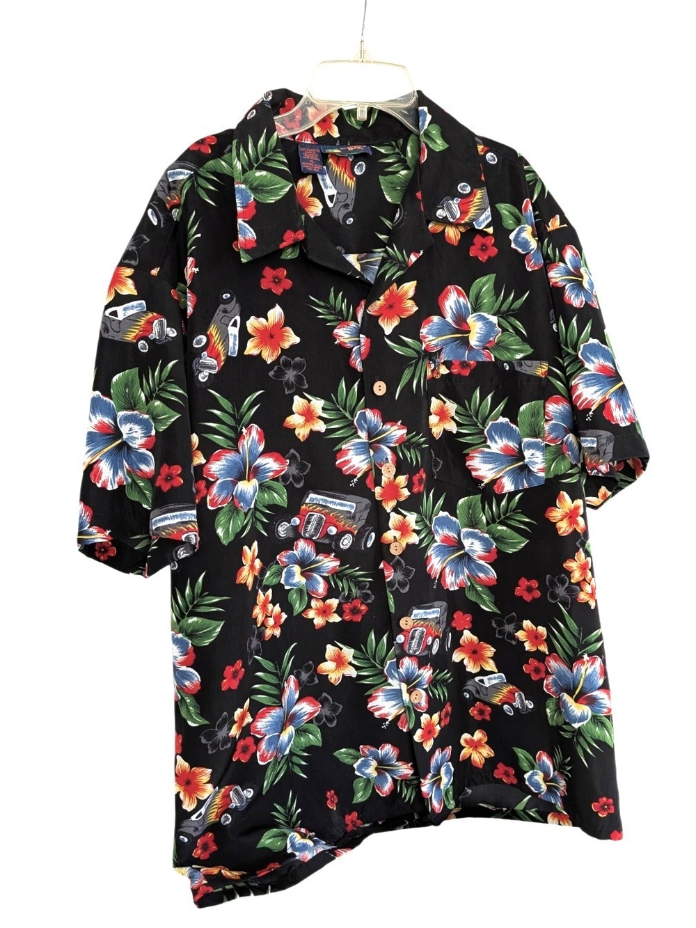 Roundy Bay Vintage Hot Rod Classic Car Hawaiian Shirt XL